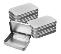 6 Pièces Boîtes Rectangulaires en Métal Vides à Charnière, 9.5x6x2cm Mini Boîtes de Rangement Portables en Métal avec Couvercle, Boîte de fer de Stockage Monobloc pour Rangement Petits Objets(Argenté)