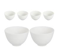 6 Pièces Bol à Masque Facial en Silicone Souple Blanc Léger | Surface Lisse Facile à Nettoyer, Usage Maison et Maquillage, Compatible Sérums Liquides et Traitements