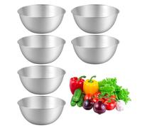 6 Pièces Bol Inox, Bols à Mélanger avec Balance, Saladier Cul de Poule Inox, Saladier inox, Bol Cuisine, Bol à épices, Lave-Vaisselle, Empilables, pour Céréales,Trempette, Snack (1.2L, Ø 19.3 cm)