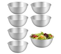 6 Pièces Bol Inox, Bols à Mélanger avec Balance, Saladier Cul de Poule Inox, Saladier inox, Bol Cuisine, Bol à épices, Lave-Vaisselle, Empilables, pour Céréales,Trempette, Snack (0,7 L, Ø 16,8 cm)