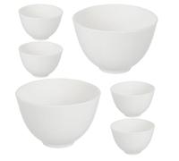 6 Pièces Bol Mélangeur Cosmétique en Silicone pour Masque Facial | Forme Large et Peu Profonde, Format Moyen, Surface Antiadhésive, Mélange Facile sans Éclaboussures, Prise Stable