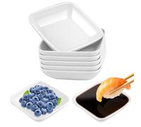 6 Pièces Bols à Sauce, Coupelle Aperitif, Blanc Coupelle, Carré Plat Aperitif, bols à Saucebols à Sauce, Bols à Tapas et Sauces, Bol à Trempette, pour Trempettes Sauces Snacks Desserts Sushis