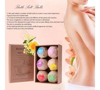 6 Pieces Bombes De Bain Naturelles Bain Moussant Produits Huile Essentielle Fait Main Spa Soulagement Du Stress Exfoliant Menthe Lavande Saveur De Rose