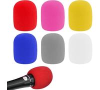 6 Pièces Bonnette Micro en Mousse Colorées Mousse Micro Anti Bruit Microphone Pare-Brise pour Microphone à Condensateur Anti-poussière Antibactérien et Coupe-Vent pour KTV Entrevue Discours