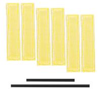 6 Pièces Bonnette pour Karcher Set, Housse en Microfibres, Serpillière Remplaçable avec 2 Raclettes pour le Nettoyage et le Dépoussiérage (28.5 × 7 cm) (Jaune)