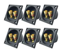 6 Pièces Bornier Haut Parleur, 2 Voies Bornier Enceinte, Bricolage Maison Voiture Stéréo Box Voiture Stéréo Vis Tasse Connecteurs Subwoofer Prises pour Subwoofer Fiches Câble Bornes (Carré)