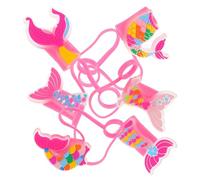 6 Pièces Bouchons de Paille Sirène Réutilisables en Silicone Rose | Embouts 10mm, Formes Animales Fantaisie, pour École, Bureau et Acier Inoxydable