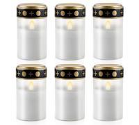 6 Pièces Bougie Led Cimetière, Lumière Funéraire LED, Bougies à Led Étanche, Bougie Electrique Lanterne Funéraire LED Lanterne Bougie, Lampe Funéraire à Piles (Piles Non Incluses)