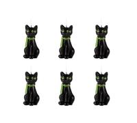 6 Pièces Bougies Halloween, Bougie Chat Noir Mignonne en Cire Mini Bougies Cadeau pour les Amoureux des Chats Halloween Anniversaire Cadeaux de Fête Maison Bureau Table Décoration
