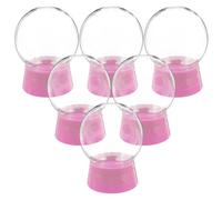 6 Pièces Boule à Neige Soi-même 270ml en Plastique Rond Rose | Décor Maison, Présent pour Proches, Secouez Tomber les Flocons, Design Unique