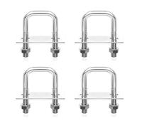 6 Pièces Boulon En U M8 Bride de Fixation Boulons En U Carrés Boulons En Forme De U Aavec 8 Écrous Et 4 Plaque De Cadre M8 65mm x 80mm