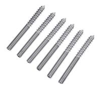 6 Pièces Boulon Suspendre à Double Tête en Acier Inoxydable | Filetage Fin, Surface Lisse sans Bavure, Prise Stable, pour Machines Minières et Grandes Structures Métalliques