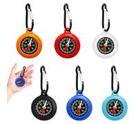 6 Pièces Boussole Enfant Porte clés, Mini Boussole Étanche avec Mousqueton pour Cadeau Anniversaire, Chasse au Trésor, Camping et Navigation en Plein Air (6 Pcs)