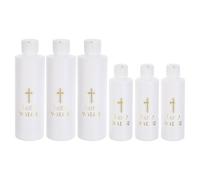 6 Pièces Bouteille D’eau Bénite Rechargeable 250ml Croix pour Baptême | Plastique PE Blanc, Bouchon Sécurisé, Format Portable, pour Église, Autel, Pâques, Communion et Décoration Religieuse