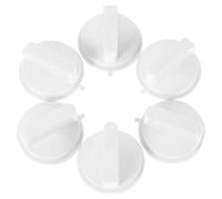 6 Pièces Bouton de Minuterie Micro-ondes à Tige, Plastique Blanc