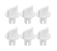 6 Pièces Bouton de Remplacement Rond, Commande Rotative 6 MM | Plastique Blanc, Montage sans Outil, Collerette Fendue et Base Large, pour Maintenance de Caisson