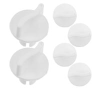 6 Pièces Bouton de Remplacement, Rond, Plastique Blanc 6 MM | Commande Rotative à Emboîtement, Collerette Fendue, Prise à Doigt Relevée, pour Réparation D’appareil