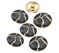 6 pièces bouton en métal manteaux de mode boutons boutons de couture ronds exquis pour blazer costumes uniforme et veste noir