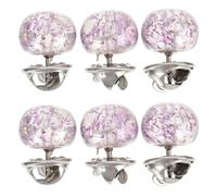 6 Pièces Bouton Invisible Décoratif sans Couture | Plastique et Acier Inoxydable, Pourpre, Banquet et Réunion Familiale, Accessoire Amovible, Robuste