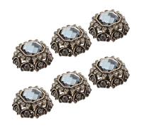 6 Pièces Boutons à Coudre Vintage en Strass et Métal | Finition Élégante et Bord Délicat, Remplacement Prêt à Poser, pour Couture et Retouches de Tailleur