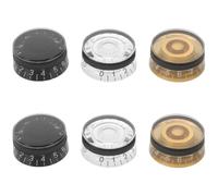 6 Pièces Boutons de Potentiomètre de Remplacement 6 MM | Plastique Noir, Style Dôme, Lot de Six Pièces, pour Réparation D'instrument et Scène Live