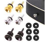 6 Pièces Boutons de Sangle de Guitare en Métal, Serrures de Sangles de Guitare, Fixations Pour Sangle de Guitare, Guitare Sangle Strap Locks pour Guitare Acoustique Electrique Basse Ukulélé