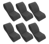 6 Pièces Brassard de Capitaine D'équipe Noir Ajustable pour Football, | Tissu Élastique Polyester, Bords Plats sans Couture, Fixation Mobile, pour Manches de Maillot et Bras