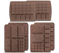 6 pièces Break-Apart Moule à Chocolat, VEINARDYL Moules à Gaufres en Silicone Moules pour Barres Protéinées et Énergétiques pour Fondant Bonbons Cire Fondue
