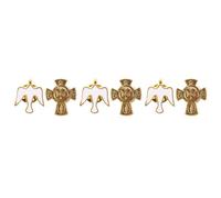 6 Pièces Broche Croix en Alliage Poli pour Femmes, Églises et Écharpes | Bijou Discret à Finition Polie, pour Anniversaires et Tenues Habillées, Compatible Pulls et Foulards
