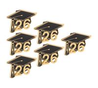 6 Pièces Broche de Remise de Diplôme Chapeau Classique, 2026 | Finition Brillante, Fixation Facile et Solide, pour Dernière Journée Scolaire et Fêtes de Fin D'études