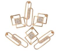 6 Pièces Broche de Sécurité, Ajusteur de Taille en Alliage Or | Ajustement Instantané, Accent Pierre Brillante Poli, pour Jupes et Tenues Habillées, Détail Décoratif Élégant