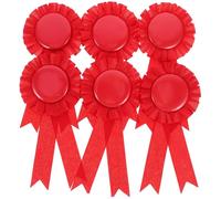 6 Pièces Broche Décorative en Fer Blanc Ruban Rouge | Épingles de Revers, Usage Polyvalent, Lot pour Compétitions et Cérémonie