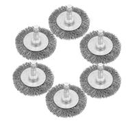6 Pièces Brosse Métallique à Fil Cuivré 50mm Queue Hexagonale pour | Tête Plate, Finition Soignée et Longue Durée, Enlève la Rouille sur Pièces Métalliques et Travaux Préparatoires