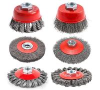 6 Pièces Brosse Metallique, Brosse Metallique pour Perceuse, Brosse Metallique pour Meuleuse, pour Nettoyer, Décalaminer, Rendre Rugueux et Dérouiller, Brosse Métallique Meuleuse