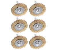6 Pièces Brosse Métallique Rotative 38mm, Tête Hexagonale | Fil D’acier Cuivré, Retrait Rapide des Résidus, Entretien Auto et Outils, pour Écrous et Pièces