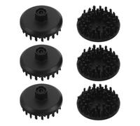 6 Pièces Brosse Vapeur de Nettoyage, Tête Ronde Noire | Plastique Résistant à Chaleur, Compatible Multi-marques, pour Sols, Parois Entretien Commercial