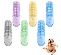 6 Pièces Brosses à Doigts en Silicone pour Chiens et Chats, 5 Couleurs, Brosse Dentaire pour Animaux, Élimine le Tartre et la Plaque