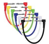 6 Pièces Cable Jack Guitare, 6.35 mm, Cable Guitare Electrique 30 cm Classique Cordons Patch Colorés pour Pedalboard D'effet Guitare/Basse
