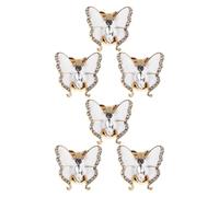 6 Pièces Cache-boutons à Clip 3d en Alliage Incrustés Blancs | Accessoire Réutilisable Résistant à L'usure, Kit de Couvre-boutons Inclus, de Smoking