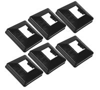 6 Pièces Cache de Base de Poteau Noir en Pvc, Design Fendu | Installation Facile, Retrait Rapide, Aspect Soigné, Cache les Éléments, pour Pieds de Table et Espace Extérieur