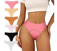 6 Pièces Cache-tongue-pied Camouflage String Sous-vêtements Culotte de Sport Invisible Sans Coutures Culotte String Invisible Douce et Confortable(M)