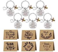 6 Pièces Cadeau Maître Porte-clés Personnalisé Cadeau Maître Fin d'Année Merci Maître Idées Cadeaux pour Enseignant Professeur Cadeaux de remise des diplômes Cadeau Maître d'asile élémentaire Moyenne