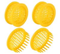 6 Pièces Cage à Reine en Plastique Jaune, Cadre de Ruche | Fixation par Insertion Rayon, Surface Lisse, Isolation Reine, Équipement Pratique pour Éleveurs Apicoles