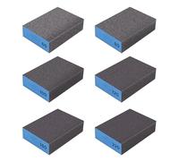 6 Pièces Cale a Poncer, Poncage Bois Grain 60/80/100/120/180/220 Eponge Abrasive Bloc de Ponçage Réutilisable pour Le Ponçage du Bois Métal Peinture sur Bois