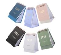 6 Pièces Calendrier de Bureau Mini 2026 Édition Anglaise, Papier, Notes | Couleurs Douces au Style Moderne, pour Planning Compact, Mémos Quotidiens, Bureau à Domicile et Comptoir Couleur Aléatoire