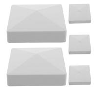 6 Pièces Capuchons de Poteaux Pyramidaux PVC 4,13 Pouces | Décoratifs Gris, Installation Facile, Résistance Pluie Soleil Neige, pour Poteaux de Boîte aux Lettres et Jardin