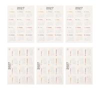 6 Pièces Carte Calendrier Réversible 2027 Nouvel An, Papier A4