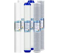 6 Pièces Cartouches Filtrantes 20" Filtre De Remplacement Filtre À Eau Cartouche Filtrante Charbon Actif Pour Systèmes D'osmose Inverse 5 Étages