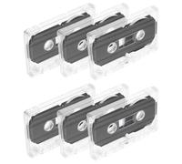 6 Pièces Cassette Audio Vierge 60 en Plastique Noir