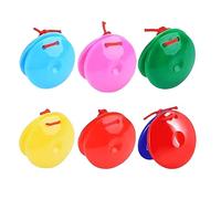 6 Pièces Castagnettes en Plastique Jouets à Percussion pour Enfants Castagnettes à Doigts en Plastique pour Enfant Planches à Doigts pour Enfants Préscolaire (Multicouleur)
